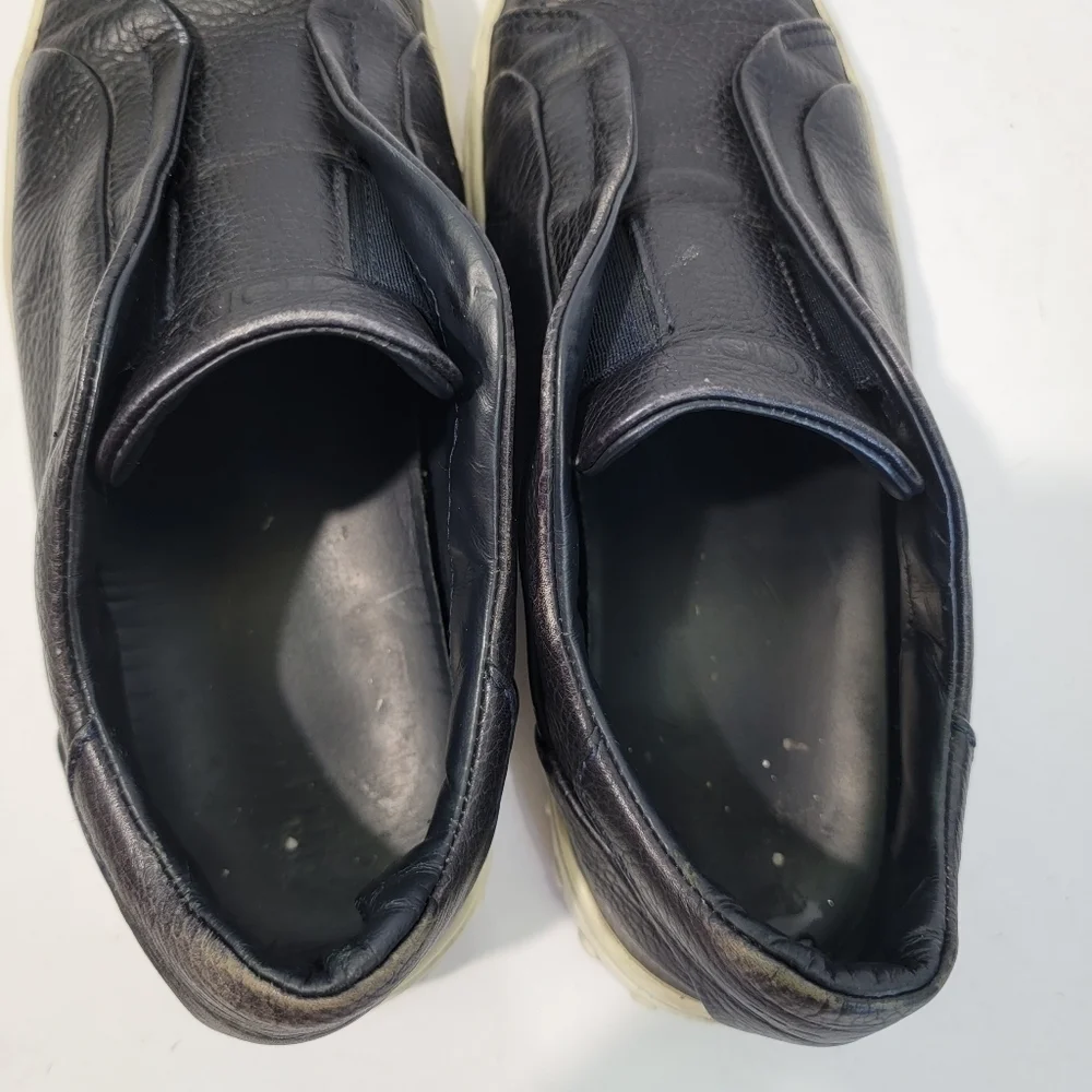 TODS Men Black Leather Slip-On Sneakers 6.5/40 Quite Luxury Designer Minimalist